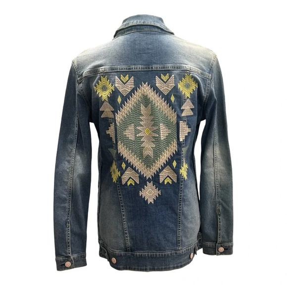 LulaRoe JAXON Embroidered denim jacket - Picture 2 of 11